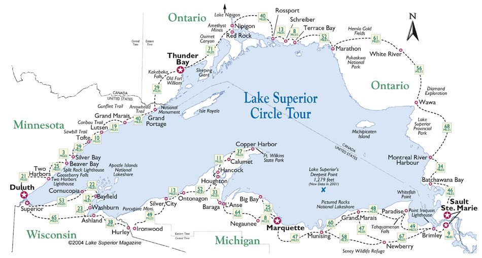 Map of Lake Superior Circle Tour